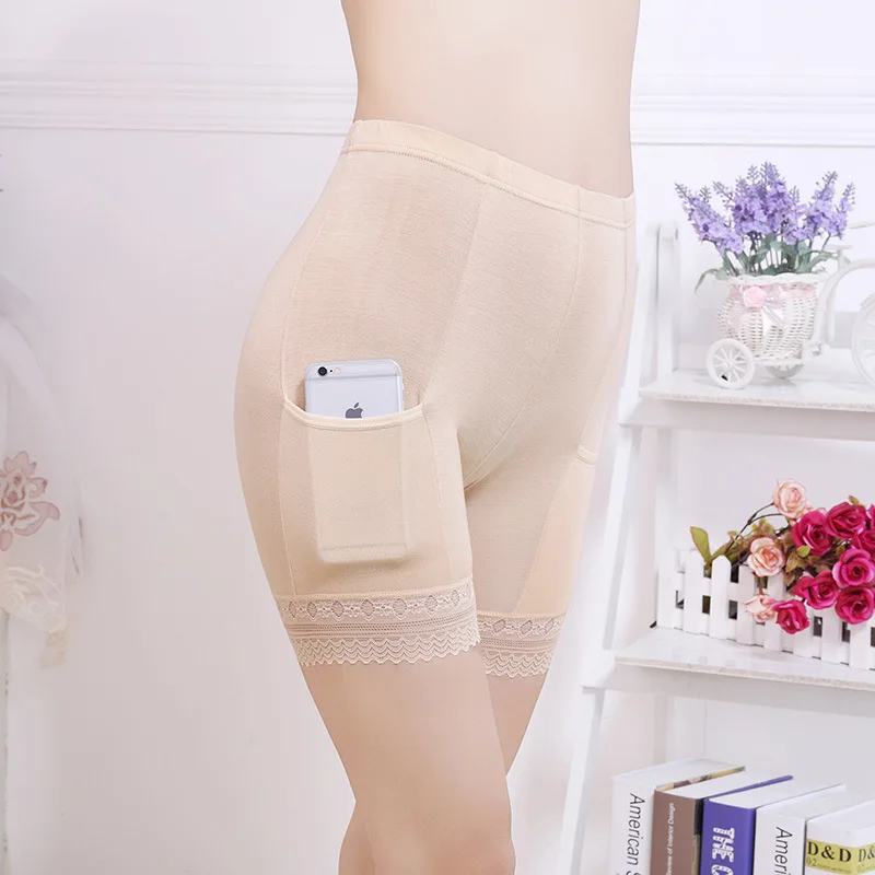 Safety Shorts Pants size Under Skirt With Pockets Thigh Chafing Lace safety shorts safety pants