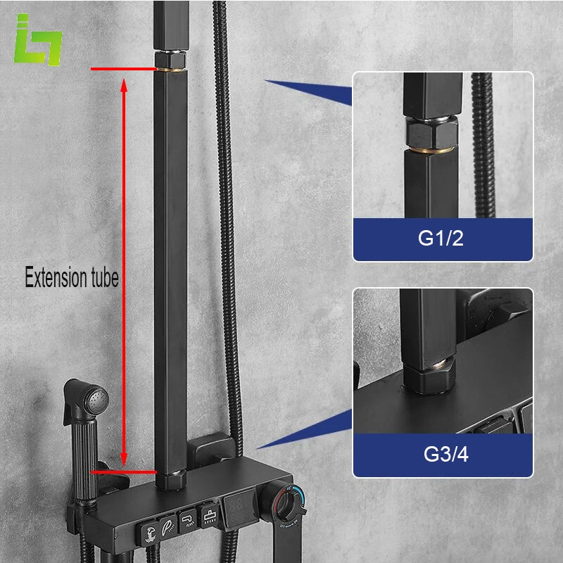Shower Hose Extender 40 Cm Shower Faucet Extended Tube Brass Material For Bathroom Tap G1/2 The Connector Is Suitable For Our Shop Shower Mixer