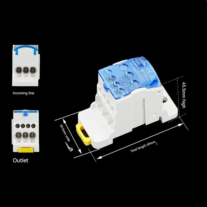 UKK-80A Single Stage Splitter Box Wire Connector High-Current Household Into A Multi-Outlet Terminal Block Rail Splitter Box