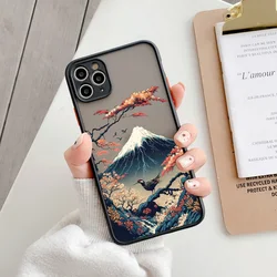 Japanese Aesthetic Mount Fuji Landscape Shockproof Phone Case - iPhone 12 Pro (Black FGFSS 1)