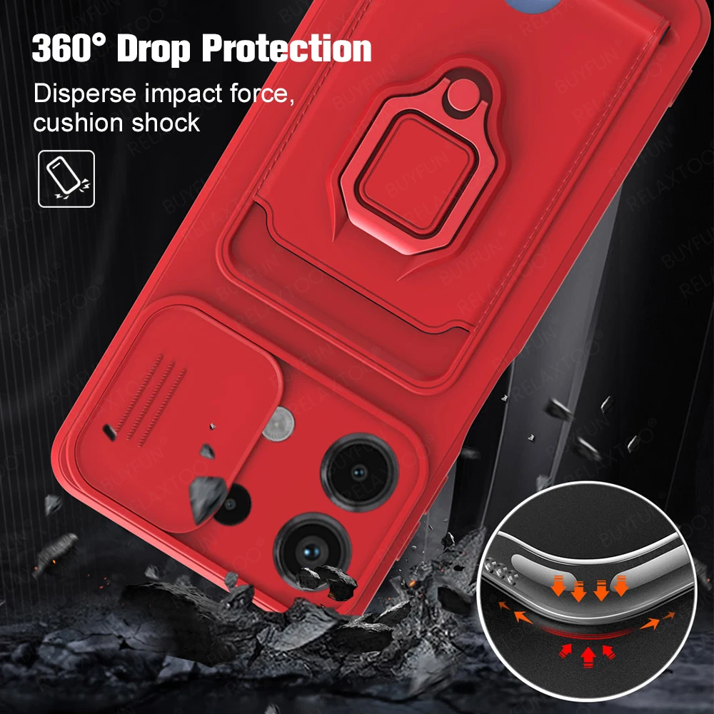 Luxury Magnetic Card Slot Phone Cover with Camera Protection and Push Window Design