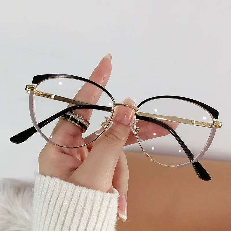Fashion Ladies Reading Glasses Anti Blue Light Computer Eyewear Women Luxury Brand Design Double Color Frames Presbyopia Glasses 3