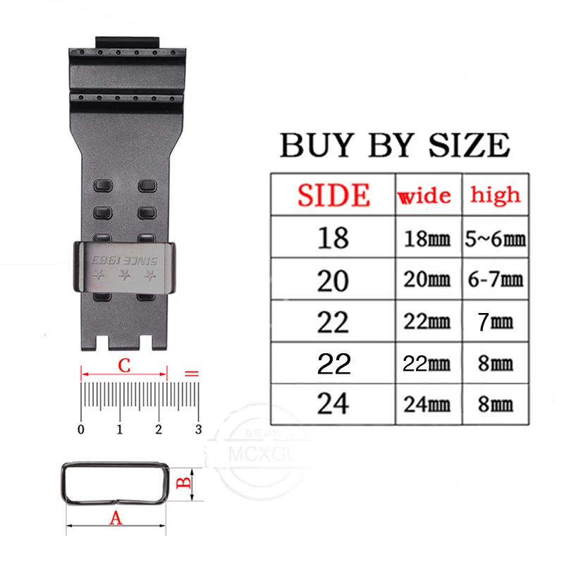 Stainless Steel Watch Band Strap Holder Loop and Bezel Buckle