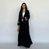 110758-191c46.jpg Abaya-Cardigan ouvert de luxe pour femmes musulmanes, vêtement de prière pour femmes, caftan noir Dubaï, robe de soirée, vêtements grande taille avec ceinture