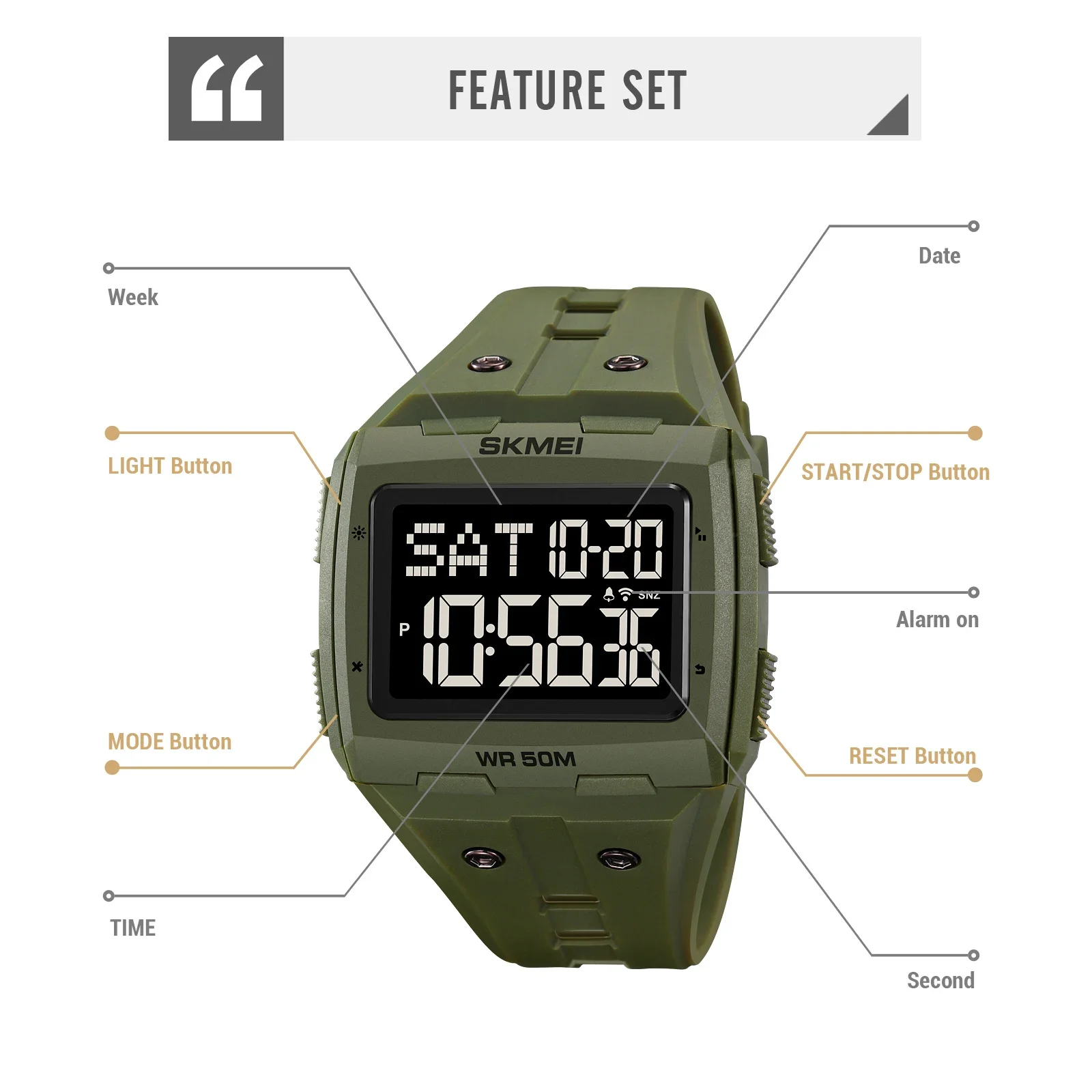 SKMEI 2186  Alarm reloj hombre Countdown Sport Watches Mens 5Bar Waterproof Back Light Stopwatch Digital Wristwatch For Male 5