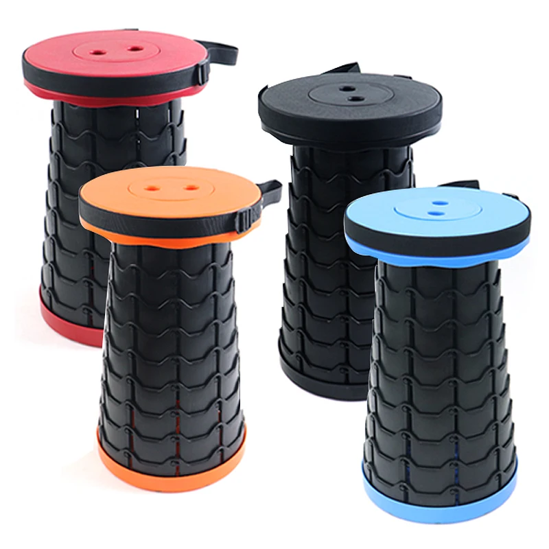 150KG Outdoor Telescoping Stool Portable Plastic Collapsible Folding Stool Seat Chair for Camping Fishing Height Adjustable folding camping chair foldable camping chair portable camping stool