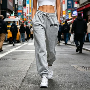 2026 Womens Sweatpants Casual Sports Pants Outdoors Fitness Jogging Woman Clothes Trousers Daily Street Elastic Waist Sportswear