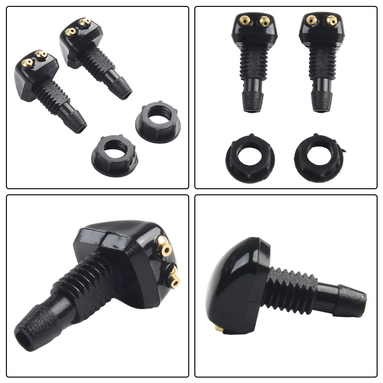 

Washer Jet Washer Wiper Nozzle Car Accessories Sprayer Washer Sprayer Windshield ABS Plastic Anti-corrosion Black Dual Holes