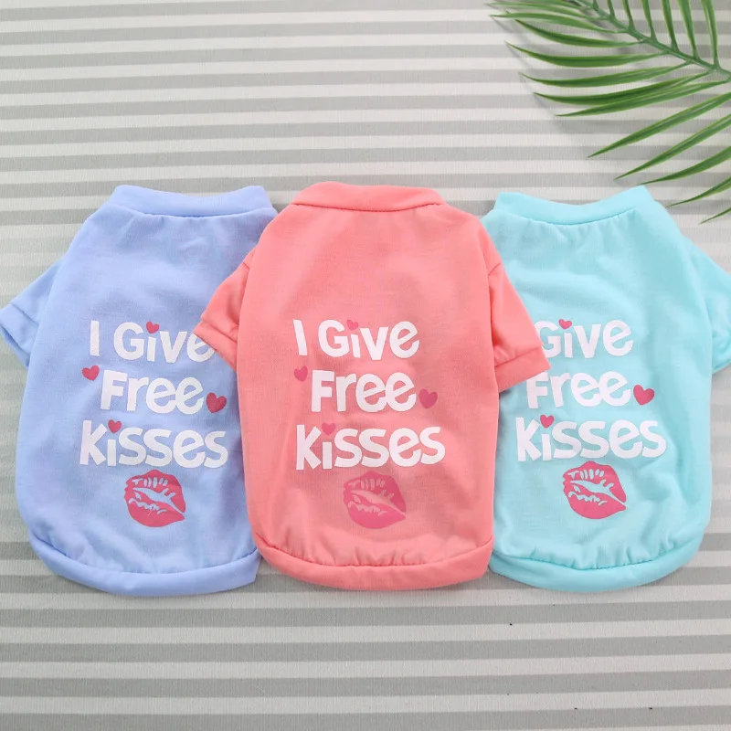 

Pet Supplies Pet Clothing Printed Short Sleeved Shirt Dog Cat Teddy Clothing Small and Medium-sized Dog Pet Accessories