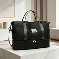 Ensemble de bagages 3 pièces noir/rose (comprenant une valise de 20 pouces, un sac de voyage et une trousse de toilette) adapté aux hommes et aux femmes pour les voyages d'affaires et les vacances 4