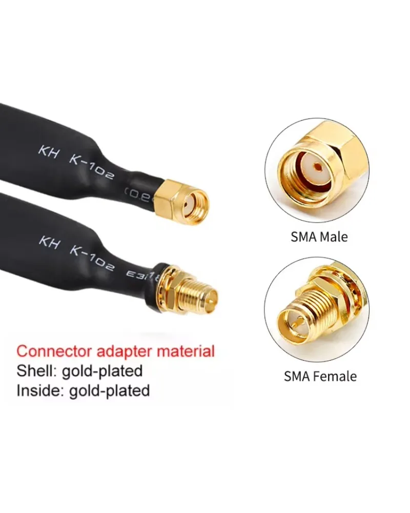 50cm Antenna Window Drop Cable with SMA N or UHF Connector Flat Coaxial Cable RP SMA Male To RP Female Connector Cables