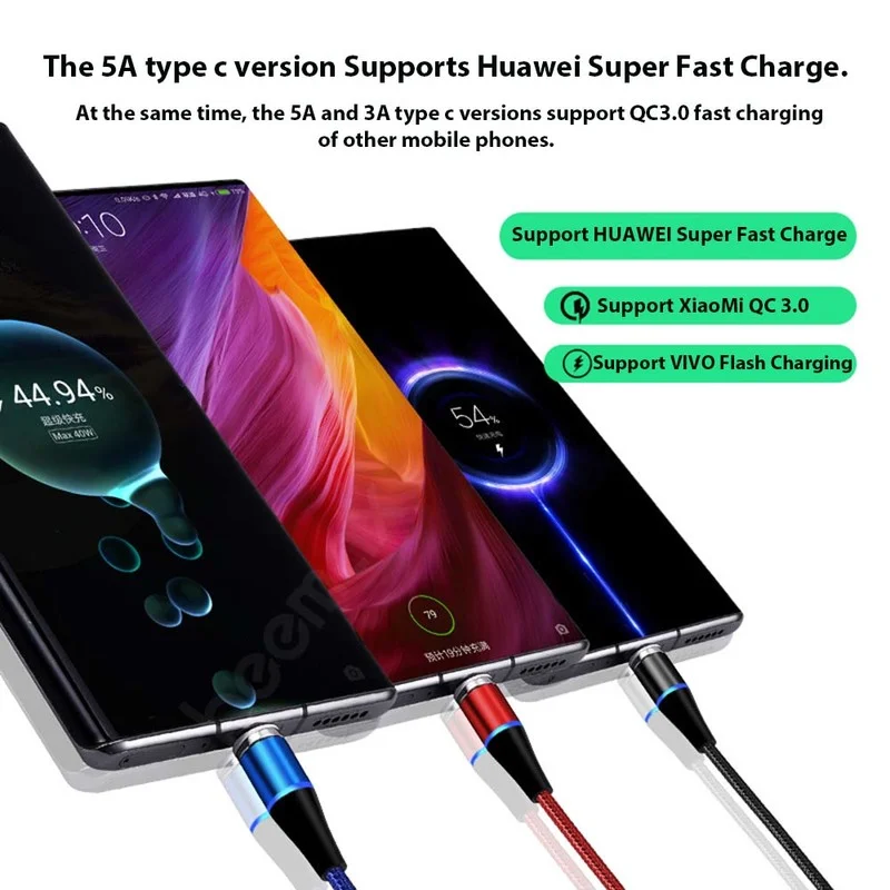 5A magnetický USB typ C lanko bovdenu SFC pro Huawei 3A postit se nabít pro iPhone Xiaomi Samsung OPPO microusb magnetem USB lanko bovdenu pro Android