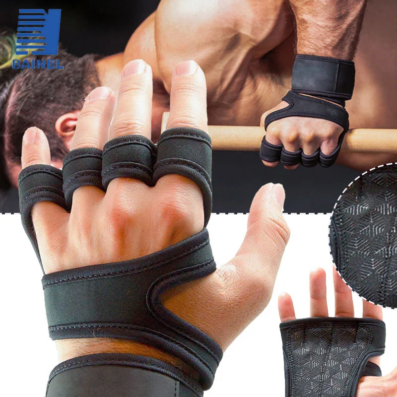 

1 Pairs Weightlifting Training Gloves for Men Women Fitness Sports Body Building Gymnastics Gym Hand Wrist Palm Protector Gloves