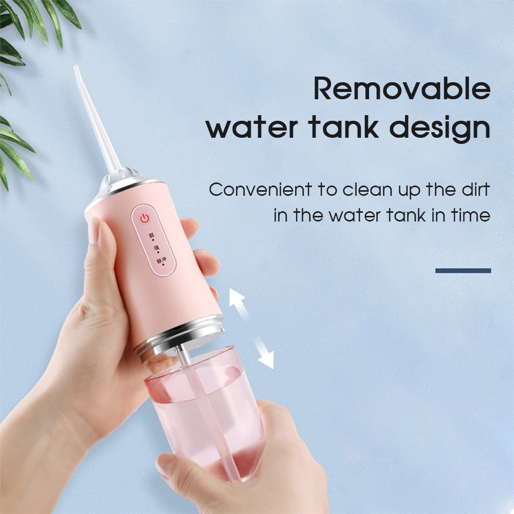 Oral Irrigator Portable Dental Water Flosser USB Rechargeable Water Jet Floss Tooth Pick 4 Jet Tip 220ml 3 Modes oral irrigator dental cleaner water flosser