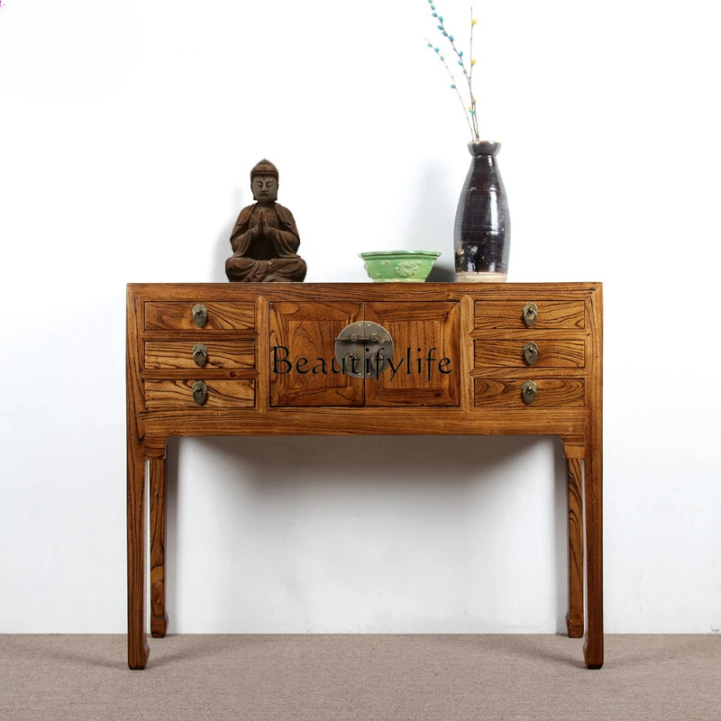 

Solid Wood Console Tables Chinese Style Cabinet Old Elm a Long Narrow Table Altar