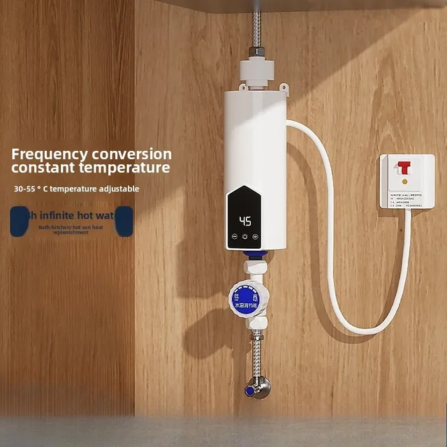 Chauffe-eau instantané 220V 3000W-5500W, chauffage électrique Portable pour salle de bains, douche d'eau chaude et chauffage de cuisine domestique 1