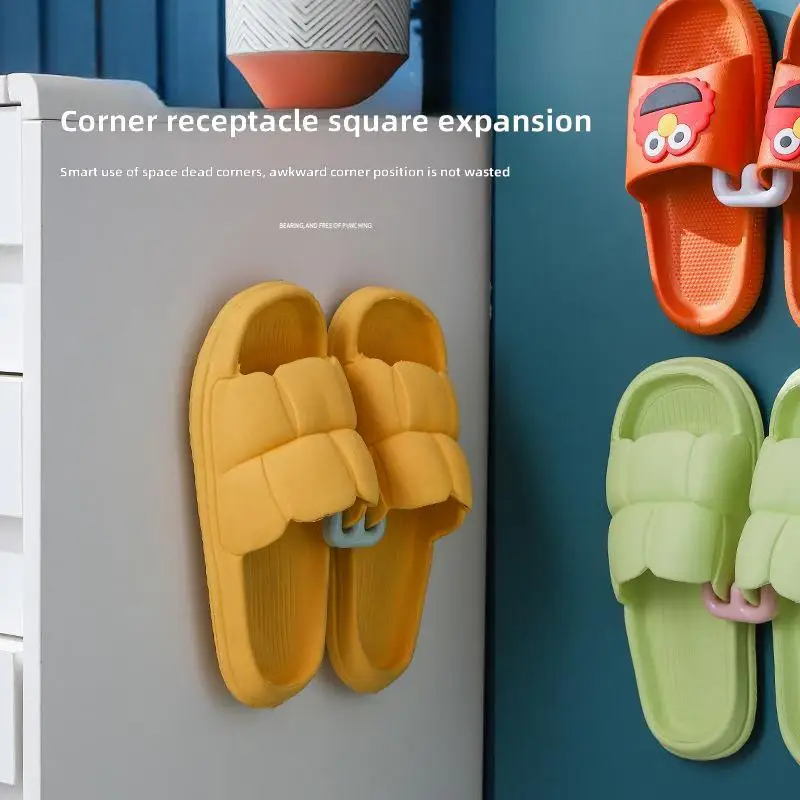 Bathroom Slipper Rack Household Wall-Mounted Perforation-Free Drain Rack Slipper Hook Hanging Simple Shoe Hook