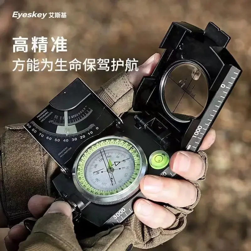 야외용 나침반 전문가용 고정밀 형광 링, 야외 여행용 나침반, 등산 지질학, 방수 기능
