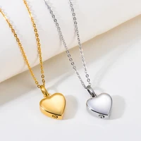 Custom Cremation Jewelry Memorial Urn Necklace For Ashes Holder Stainless Steel Blank Love Heart Pendant Engravable Keepsake 1