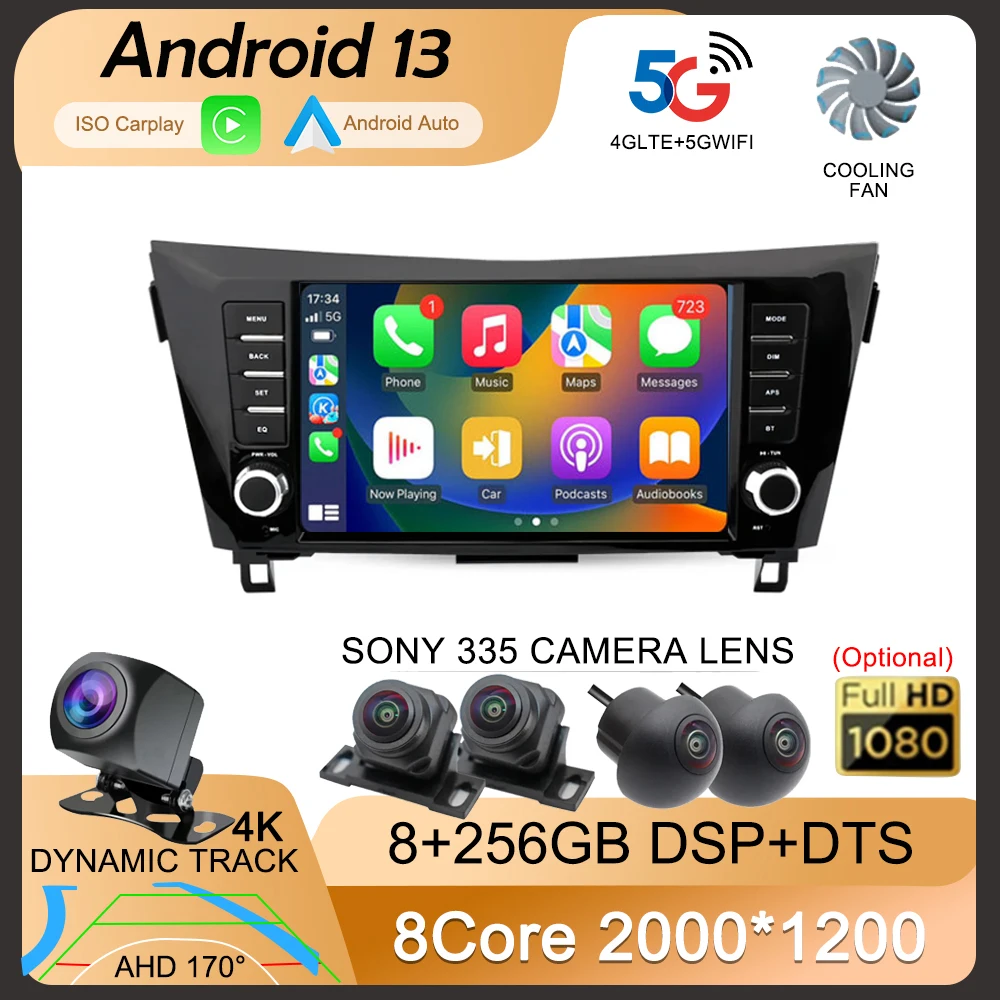 

Android 13 9" Car Radio Multimedia Player For Nissan Qashqai J11 X-Trail Xtrail T32 Rogue Dualis 2013-2019 BT Carplay