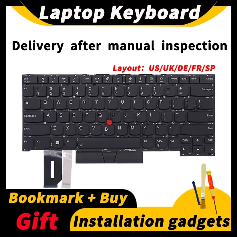 Per Tastiera Lenovo Thinkpad T490S T495S T14S Tastiera Per Notebook Us/Uk/De/Fr/Sp Sn20R66042 02 Hm208 02 Hm280