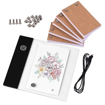 Flip Book Kit with Mini Light Pad LED Lightbox Tablet Design with Hole 300 Sheets Flipbook Paper Binding Screws for Drawing 1