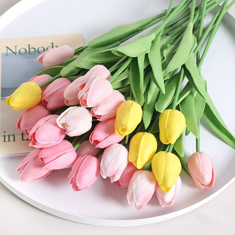 5/10Pcs 29cm Tulip Artificial Flowers Bouquet PE Foam Fake Flower for Wedding Ceremony Decoration Outdoor Garden Home Room Decor