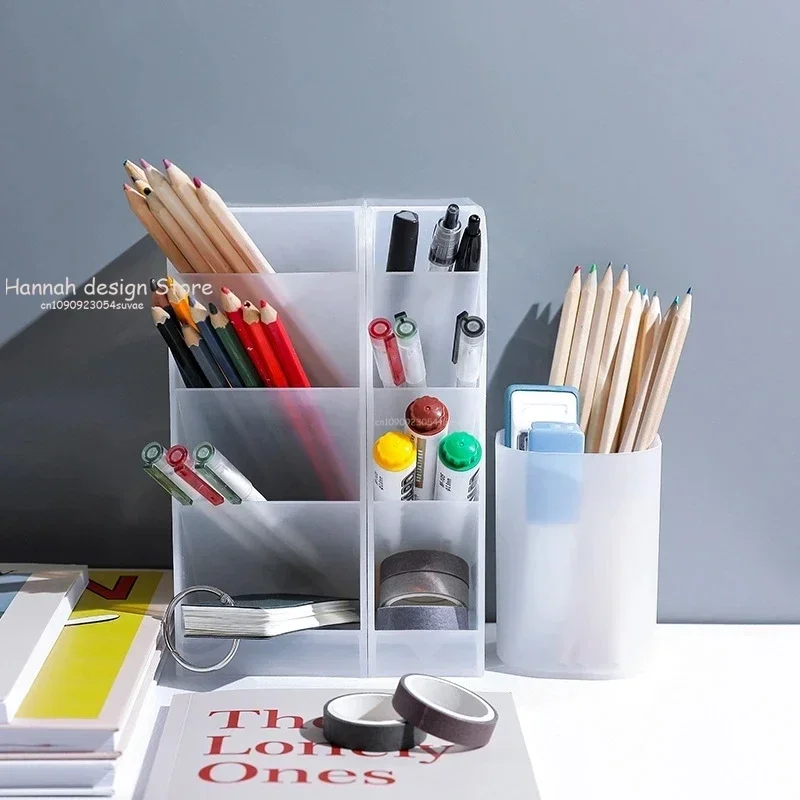 Multifunctional Creative Desktop Organizer Pen Holder Makeup Storage Box School Office Accessories Stationery Organizers pen holder,stationery organizer