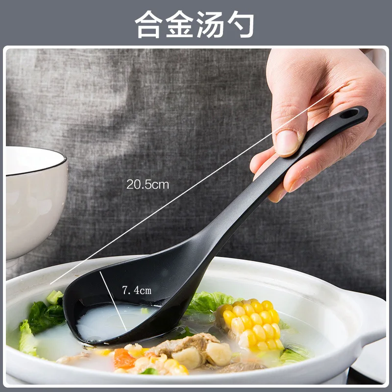 silicone rice spoon,cooking spoons Haning Alloy Non Stick Rice Spoons Rice shovel Spatula Long Deep Soup Scoop Kitchen Utensil Multifunctional Cooker