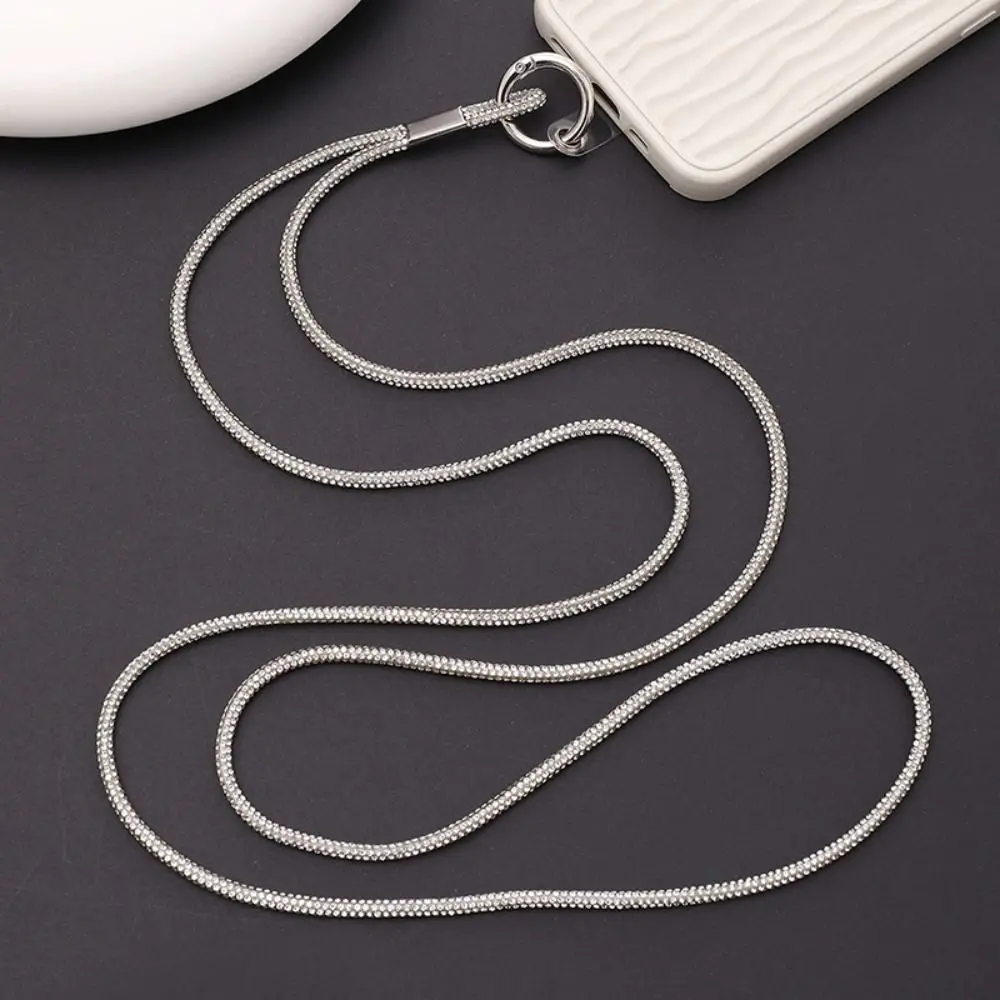 Rhinestone Luxury Phone Lanyard with Glitter Keychain Pendant Strap