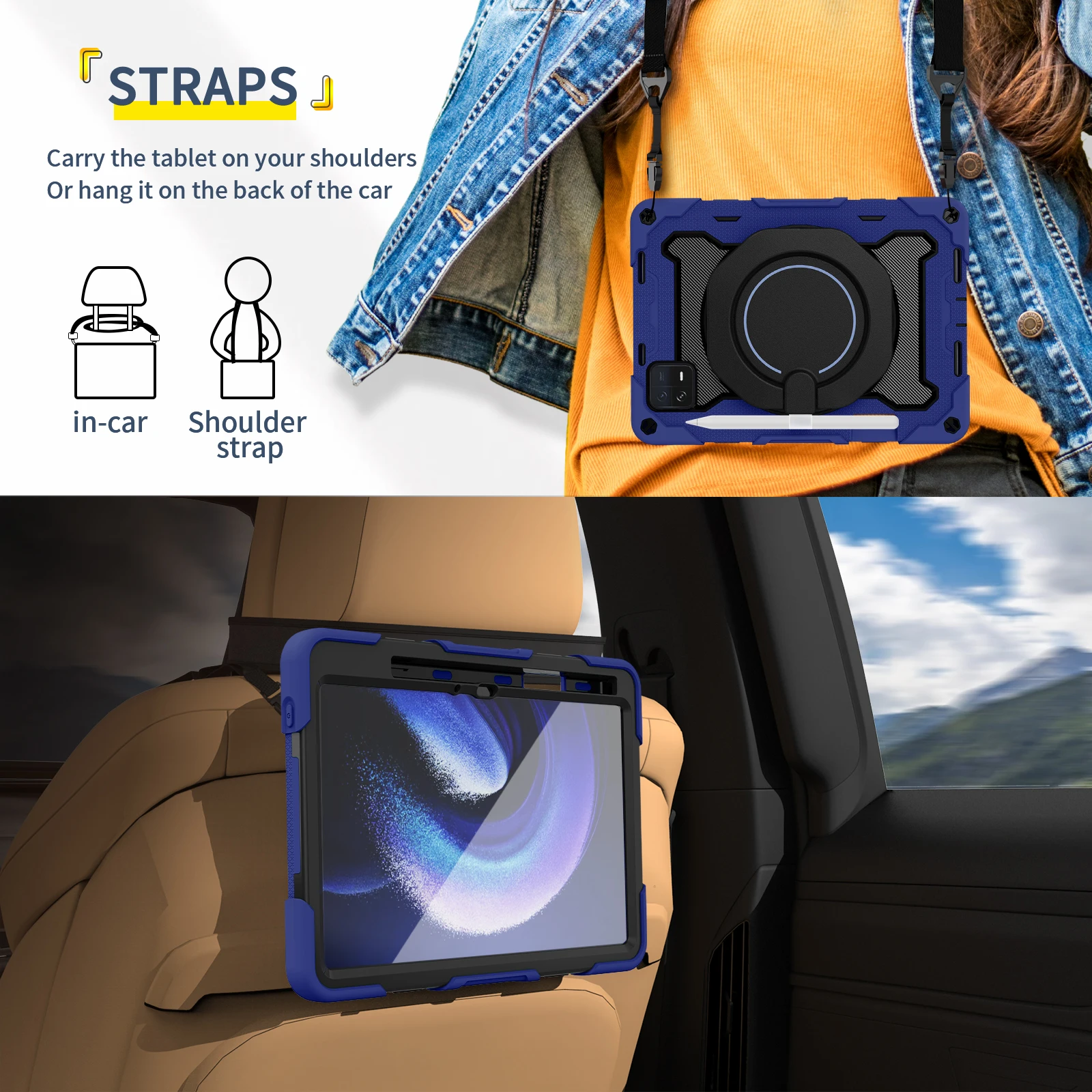 Etui til Xiaomi Pad 6 11 tommer tablet-etui Blødt silicagel-ring Roterbart stativ Anti-fald beskyttelsescover til Xiaomi Mi Pad 6 Pro_voghion.com