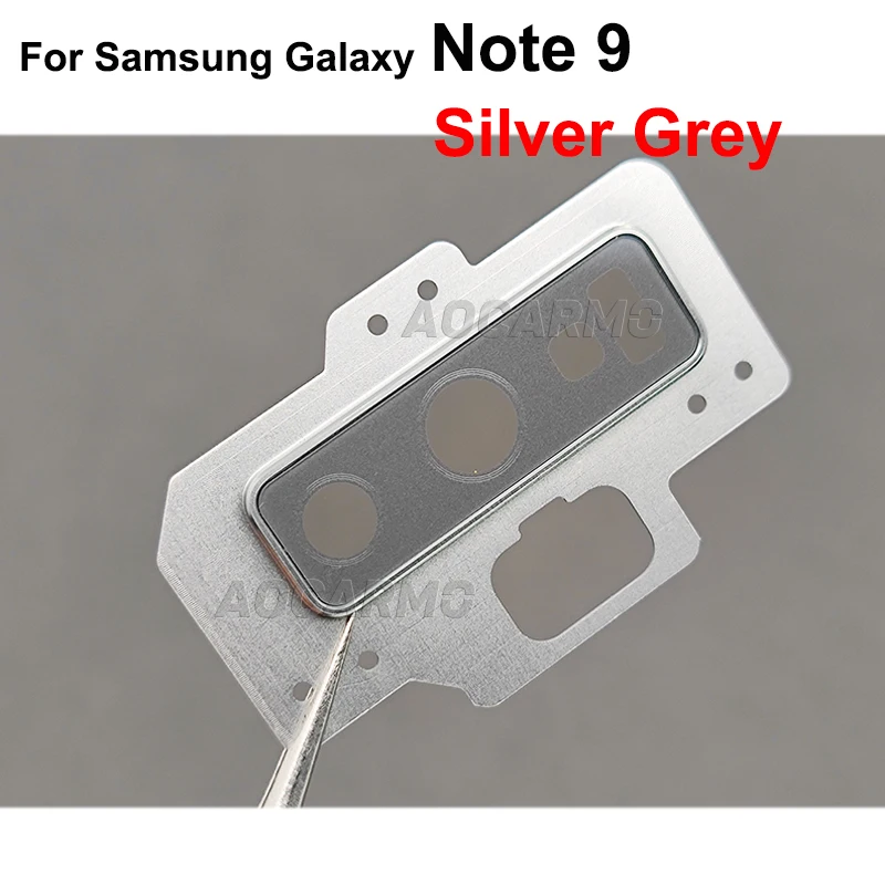 Aocarmo For Samsung Galaxy Note 9 Note9 Rear Back Camera Lens Glass Ring Cover With Frame 6.4" Replacement 