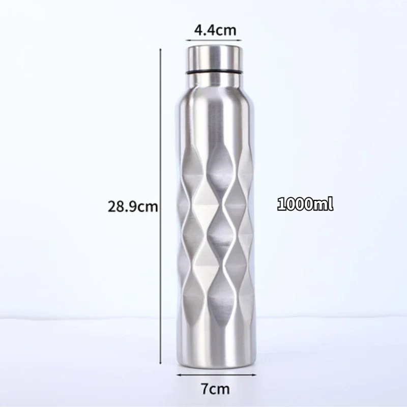 Single Wall Stainless Steel Outdoor Water Bottles Creative Portable Beer Drink Bottle Gym 1000ml water bottle stainless steel water bottle