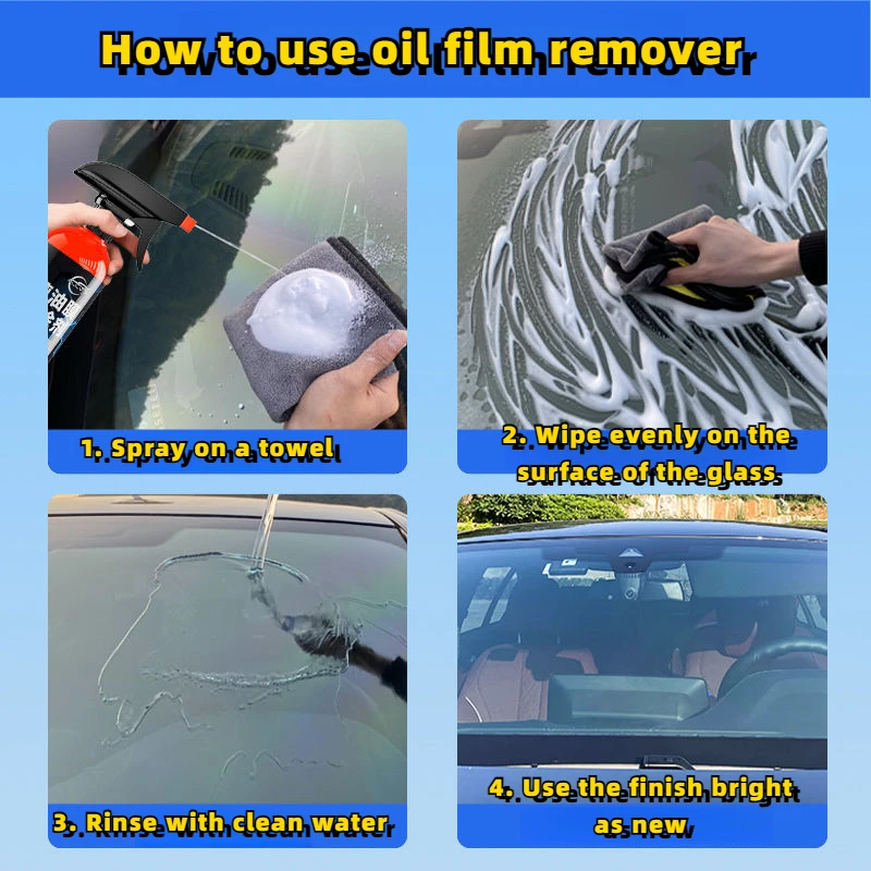 300ml car glass degreasing film spray cleaning agent decontamination rainwater water displacement to remove oil stains