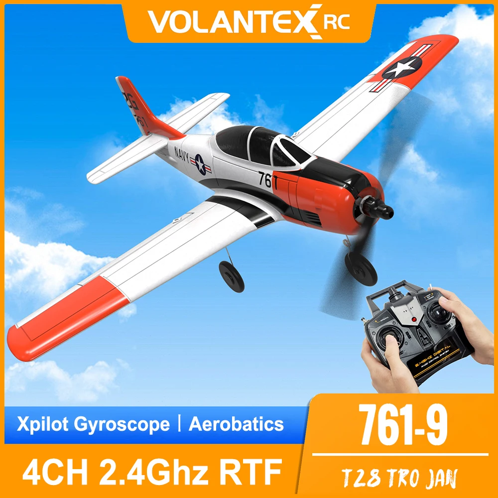 

Volantex 761-9 Aircraft 2.4G 6-Axis Foam T28 RC Fighter Glider EPP 4CH Warbird with Xpilot Stabilizer / One-key Aerobatic RTF