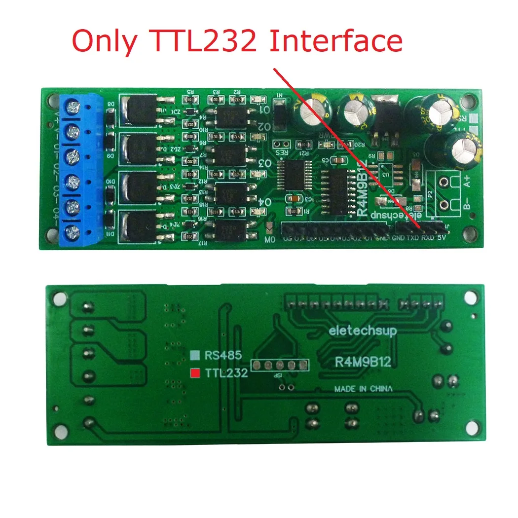 DC RS485 다기능 솔리드 스테이트 릴레이 모듈, 4CH MOS 트랜지스터 및 8CH TTL 레벨 출력 보드, Modbus RTU 및 AT 커맨드, 12V, 24V