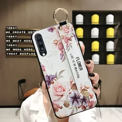 Vintage Flower Wrist Strap Phone Holder Case Cover - A26 5G (SK3 - 07WDMGWhite)