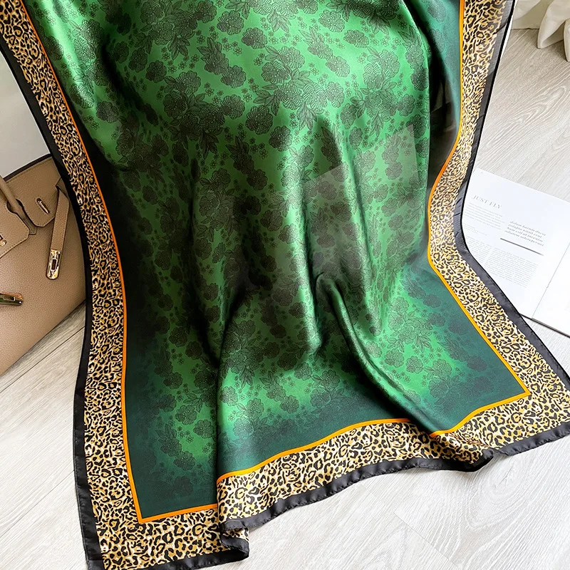 Spring Scarf Women's Luxury Design Scarf Silk Smooth Scarf Soft Muslim Headband Shawl Beach 85x180cm 4