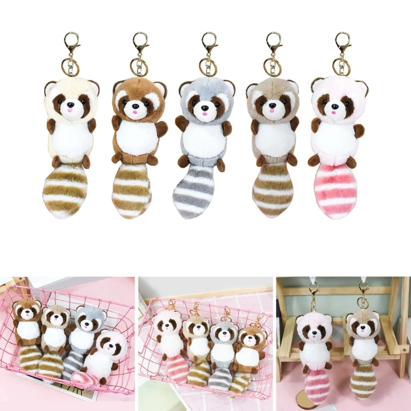 

Plush KeyChain Women Car Keyring Bag Pendant Car Keychain Furry Ornament for Purse Tote Handbag Decorations