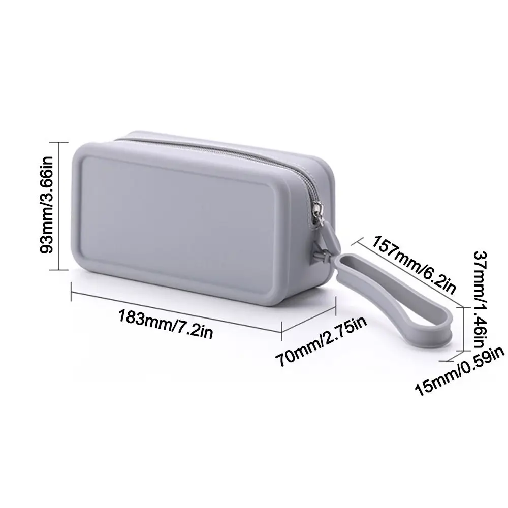 Portable Silicone Coin Purse Large Capacity Waterproof Earphone Bag Solid Color Zipper Cosmetic Bag Students