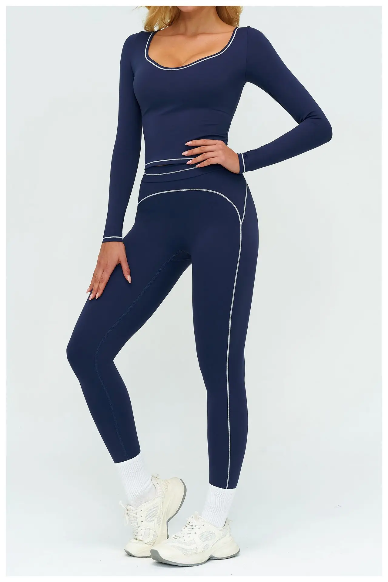 Women's Yoga Long Sleeve Fitness Long Sleeve Running Gym Clothes Workout Dry Fit Breathable High Elastic Sports Top 16 Sf6af1331a2b64decafad275815155c62O