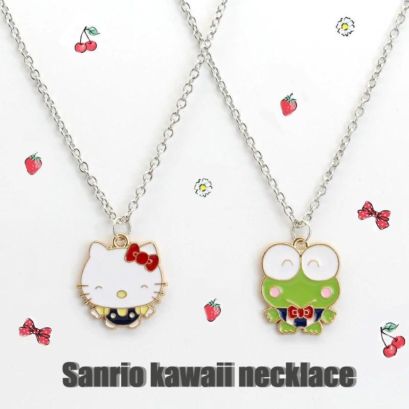 Sanrio Kawaii Hello Kitty Collana Keroppi Cartoon Cute Maglione Catena Ins Fashion Bestie Coppia Accessori Anime Regalo Di Compleanno