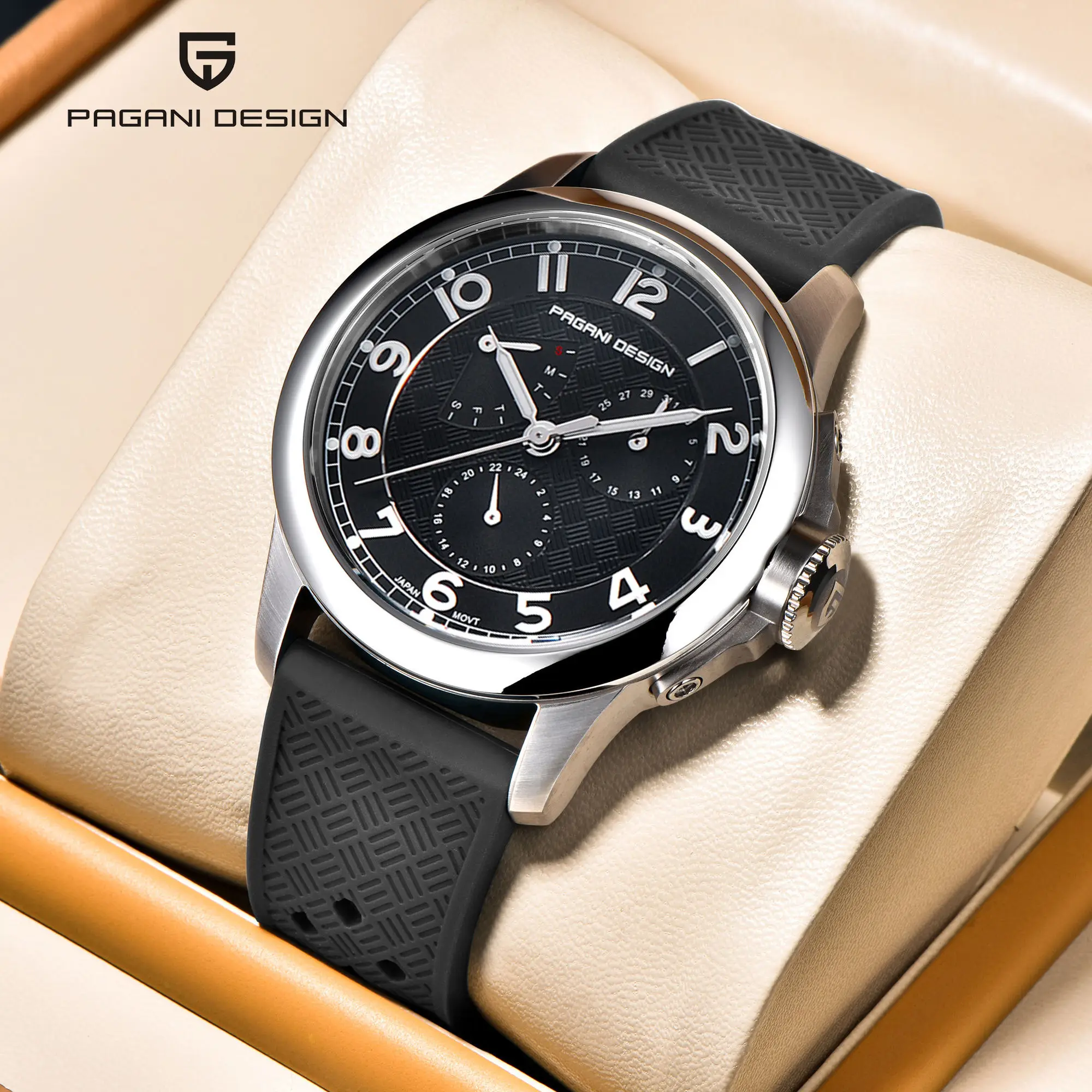 

Pagani Design 2024 New VH88 Men's Quartz Multifunctional Watch Luxury Sapphire Stainless Steel Waterproof 10Bar C3 reloj hombre
