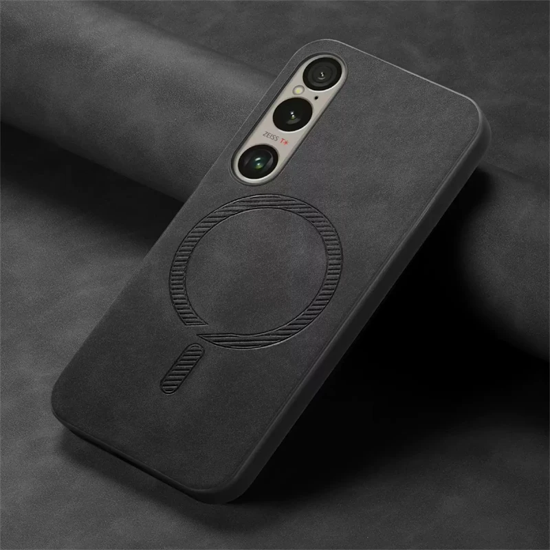 Funda Magnética Tipo Cartera Para Sony Xperia 1 Vi Con Textura De Piel De Vaca, Protección