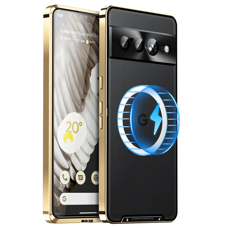 

Магнитная задняя крышка для Google Pixel 7A из алюминиевого сплава, металлическая задняя крышка для Google Pixel 7/Pixel 7A/Pixel 7 Pro