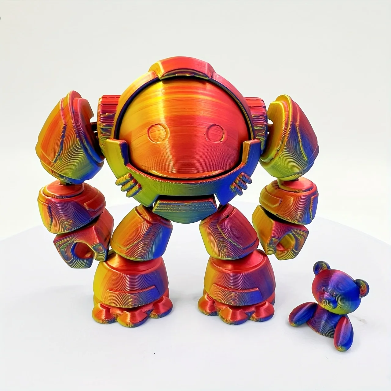 Charming 3D Printed Teddy Bear Robot Statue - Perfect for Home and Office Decor, Party & Christmas Gifts