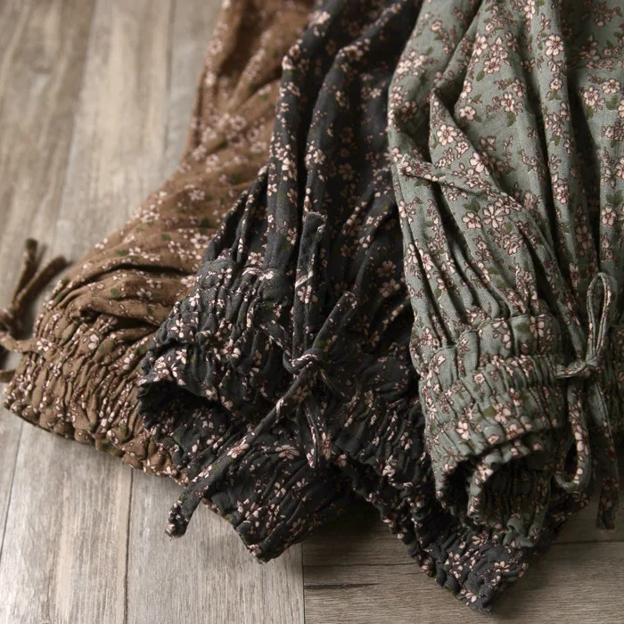 

2022 New Arrival Women s Vintage Floral High Waist A line Skirt Casual Loose Fit Cotton Linen Midi Skirt