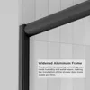 Semi-Frameles Black Shower Door with Clear Tempered Glass and Easy Roller System, Sliding Shower Door with Water Seal Strips 5