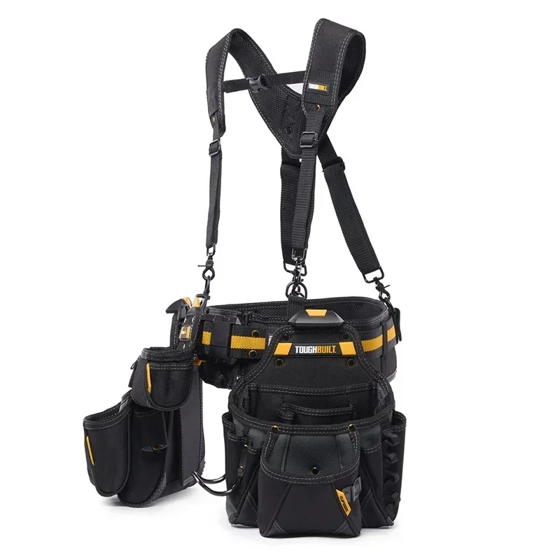 TOUGHBUILT TB-CT-101-5P 5pc Pro Contractor Tool Belt Set Waist Bag Belt Shoulder Strap Power Tool Accessories 6