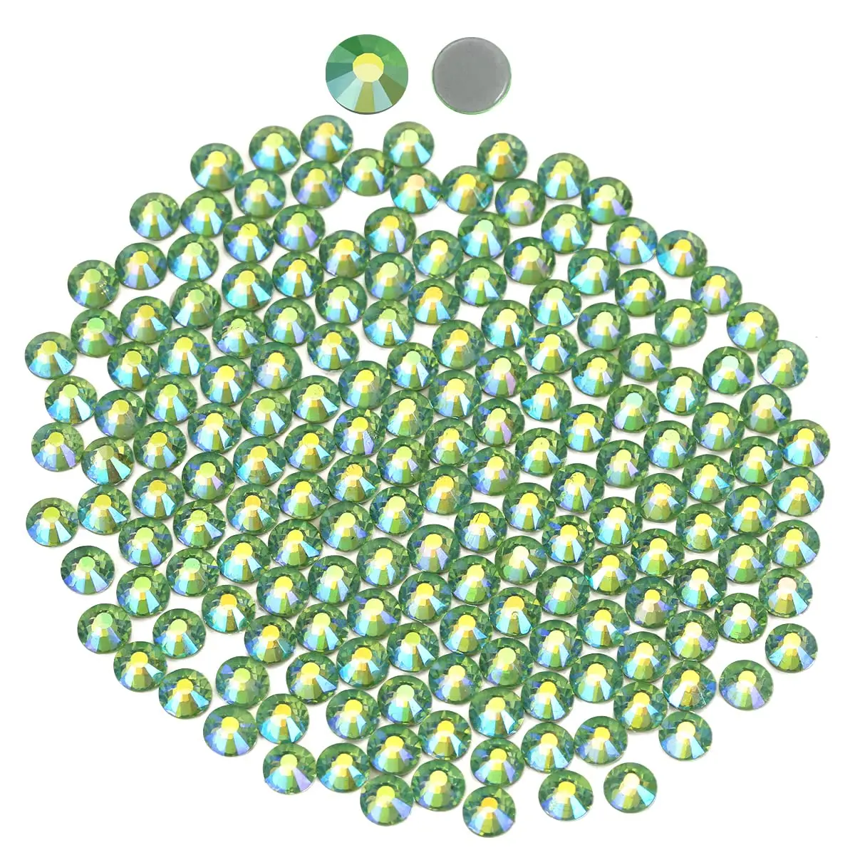 Strass Material Light-Green-AB-Hotfix-Strass-Strass-Strass-Cristal-De-Vidro-Traseiro ...